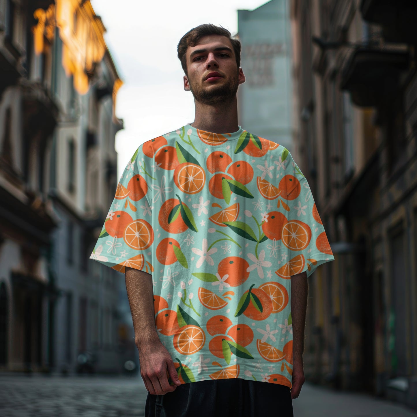 Orange Pop - Oversized Unisex All Over Print T-Shirt