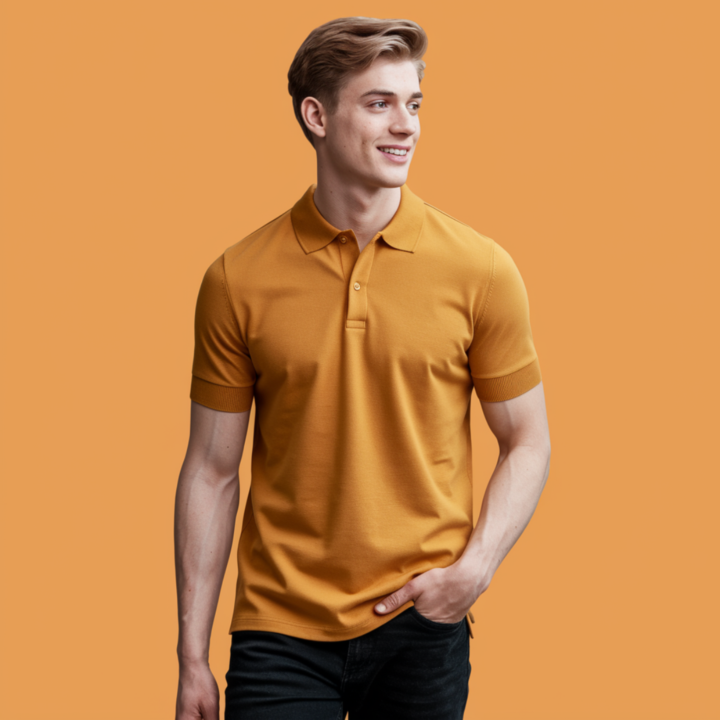 Men's Mustard Yellow Polo T- Shirt