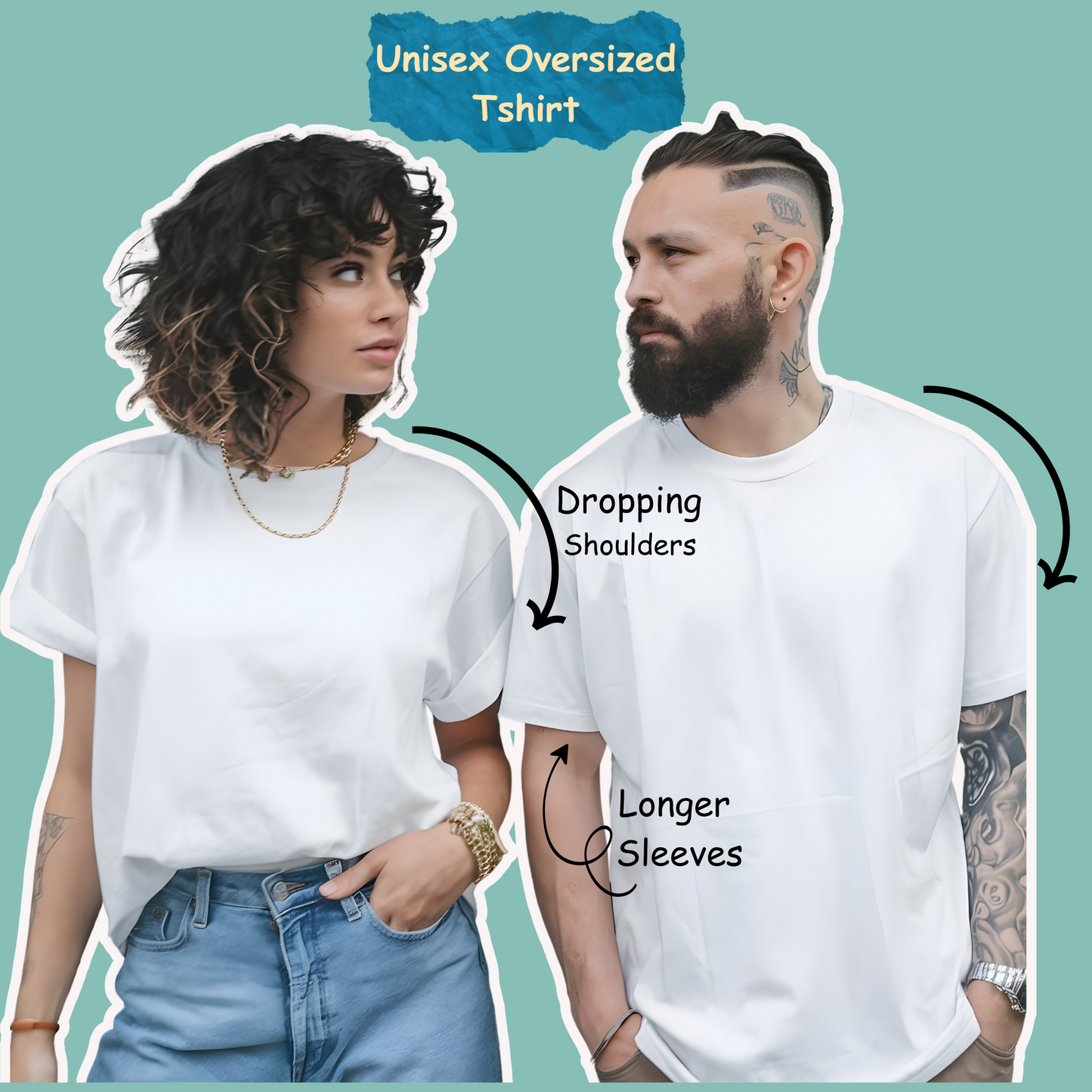 Orange Pop - Oversized Unisex All Over Print T-Shirt