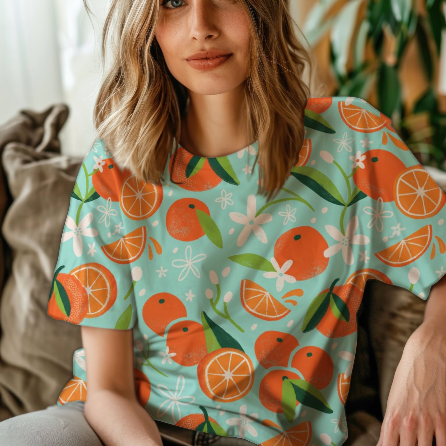 Orange Pop - Oversized Unisex All Over Print T-Shirt