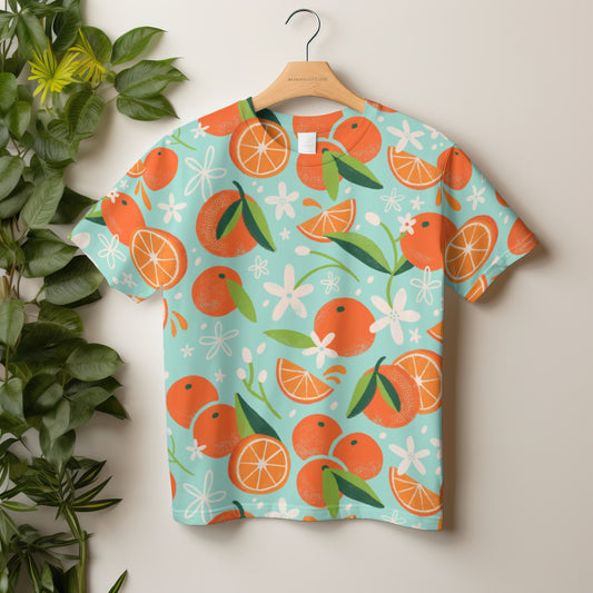 Orange Pop - Oversized Unisex All Over Print T-Shirt