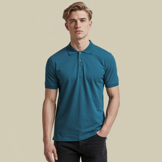 Men's Petrol Blue Polo Tshirt