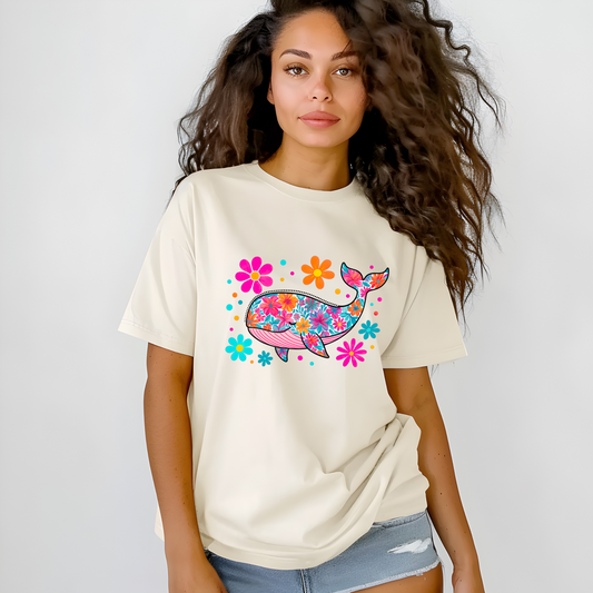 RAINBOW WHALE - Women Classic Crew T-Shirt 1